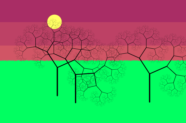 Fractal Trees at Sunset - 2023 September 23